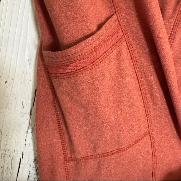 Ebb & Flow Athletic Leggings Women’s Size Large Heather Red Rust Pockets Ankle - Picture 3 of 9